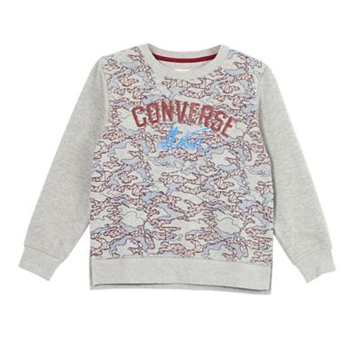 Converse Boys' grey geometric logo print jumper